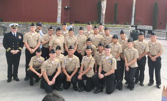 A Lemoore High School contingent at the Palace Hotel and Casino for a Veterans' Day event.